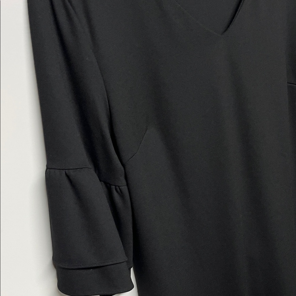 Sugar Poison Black V-Neck Dress with Ruffle Sleeves - Picture 3 of 8
